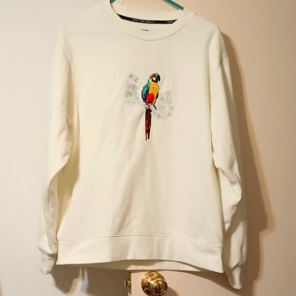 Vans Tropics White‎ Crew Neck Sweatshirt w/ Colorful Parrot Design (Size: Small) - Picture 7 of 10